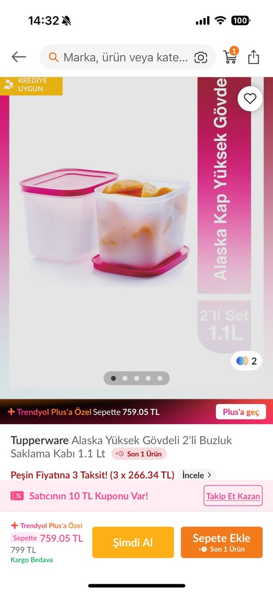 Pembe Kapaklı tupper Saklama Kutuları - Görsel 2