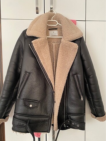 Stradivarius Suni Kürklü Biker Ceket