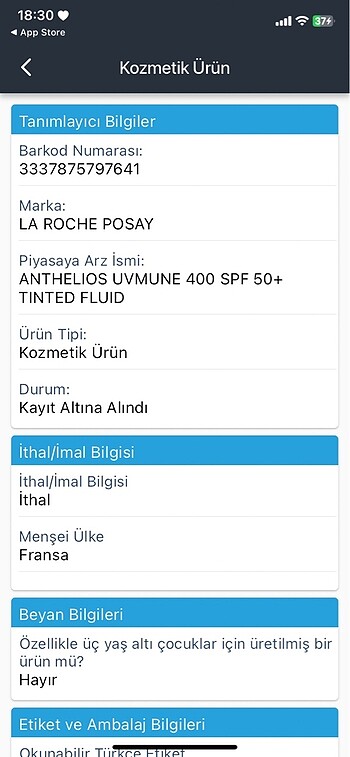 Beden Renk La roche posay güneş kremi