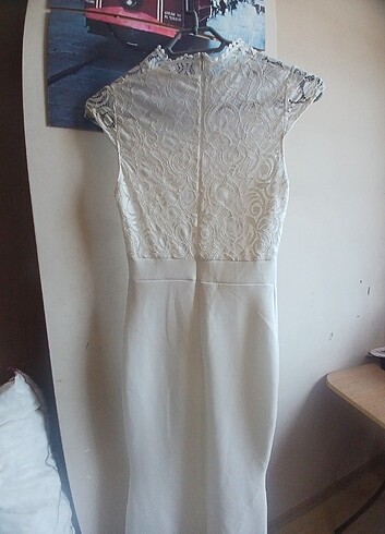 xs Beden Dantel Detay Balık Model Elbise