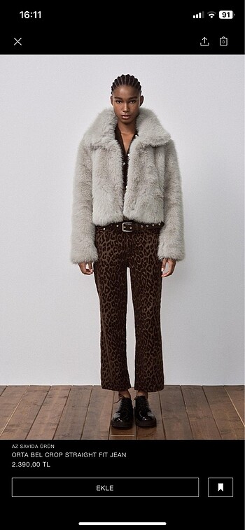 Zara leopar jean pantolon