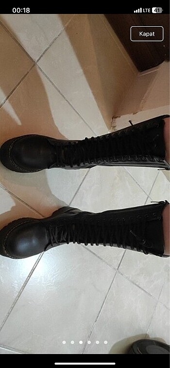 Bağcıklı bot çizme uzun - Görsel 5