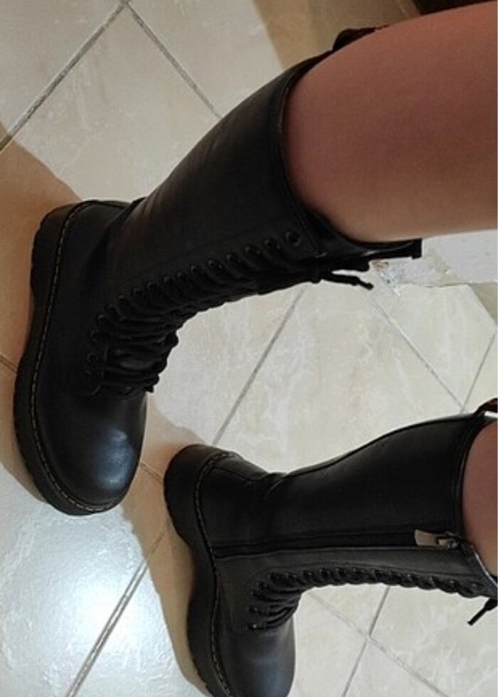 Bağcıklı bot çizme uzun - Görsel 3