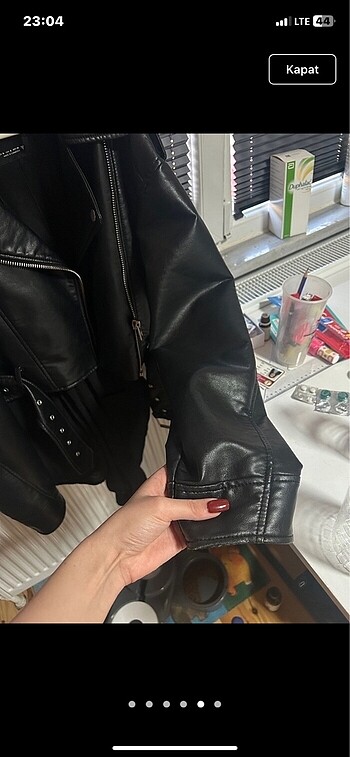 Zara deri ceket - Görsel 5