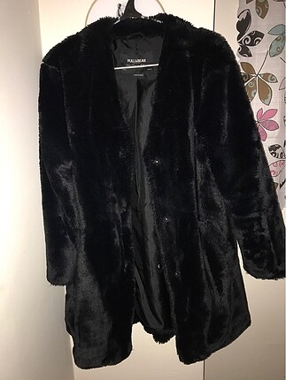 Pull and bear siyah peluş ceket