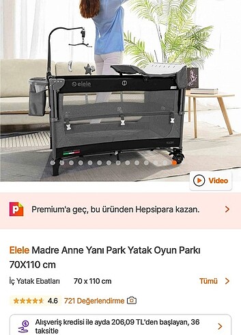 Beden gri Renk Elele Madre Anne Yanı Park Yatak