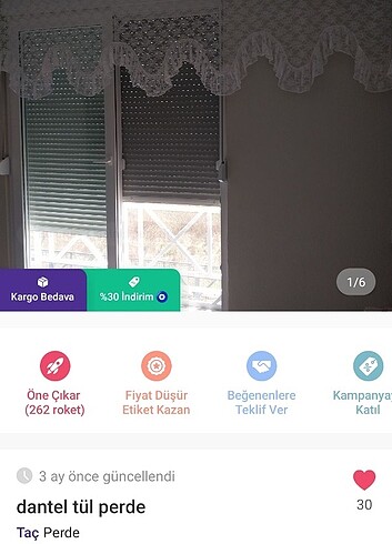 Dantel görünümlü tül perde