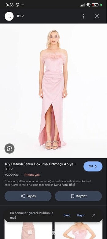 Ilmio Bebek pembesi tüylü mezuniyet elbisesi
