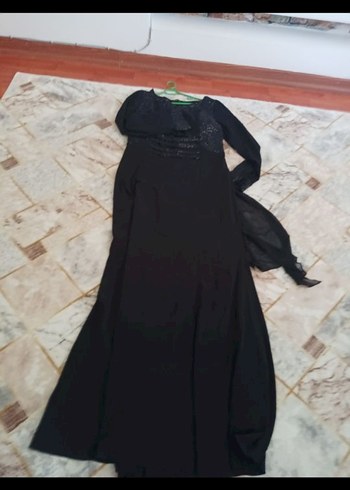 Uzun Siyah Gotik Kadın Abiye Elbise