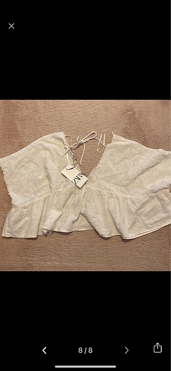 xl Beden beyaz Renk Islemeli crop bluz