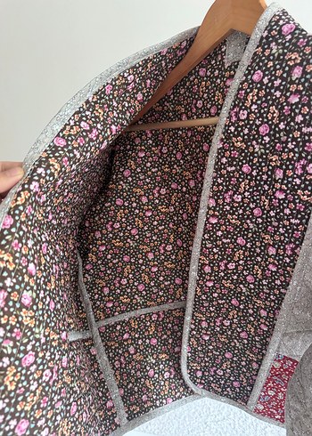 Nakışlı Bohem Gri Kadın Ceket - Görsel 4