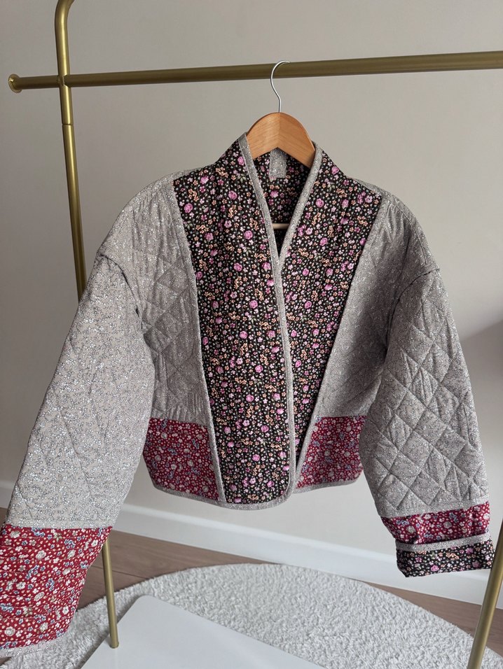 Nakışlı Bohem Gri Kadın Ceket - Görsel 3