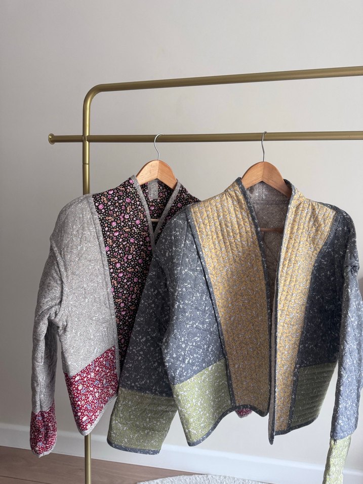 Nakışlı Bohem Gri Kadın Ceket - Görsel 5