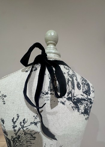 Bordo İşlemeli Boncuklu Midi Kolye - Görsel 3