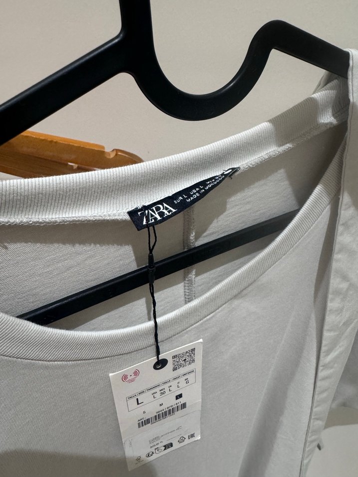 Zara Kemerli açık Gri Kadın Tişört - Görsel 3