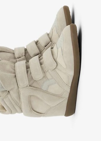 ISABEL MARANT Kadın Beyaz Dolgu Topuklu Bağcıklı Spor Ayakkabı - Görsel 3