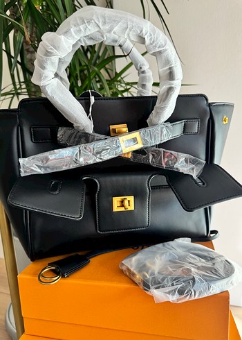 Siyah  Kemerli Kadın Çanta - Görsel 5