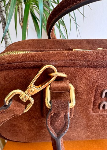 Miu Miu Kahverengi Süet Kadın Çanta - Görsel 5