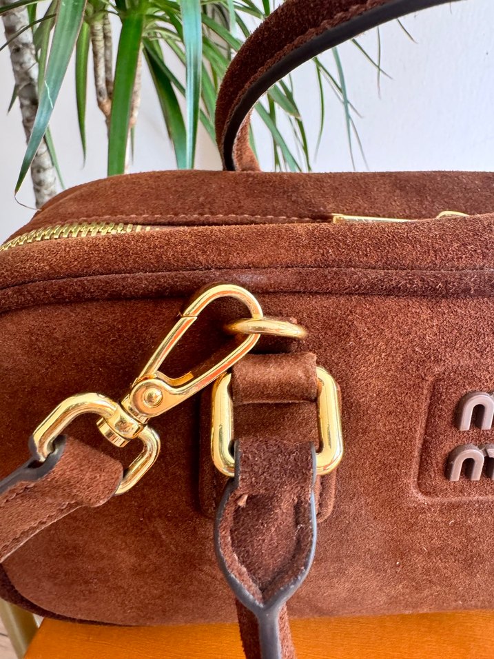 Miu Miu Kahverengi Süet Kadın Çanta - Görsel 5