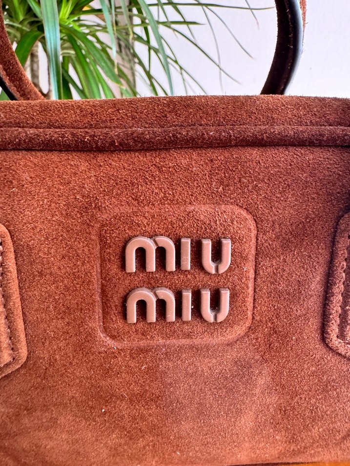 Miu Miu Kahverengi Süet Kadın Çanta - Görsel 3