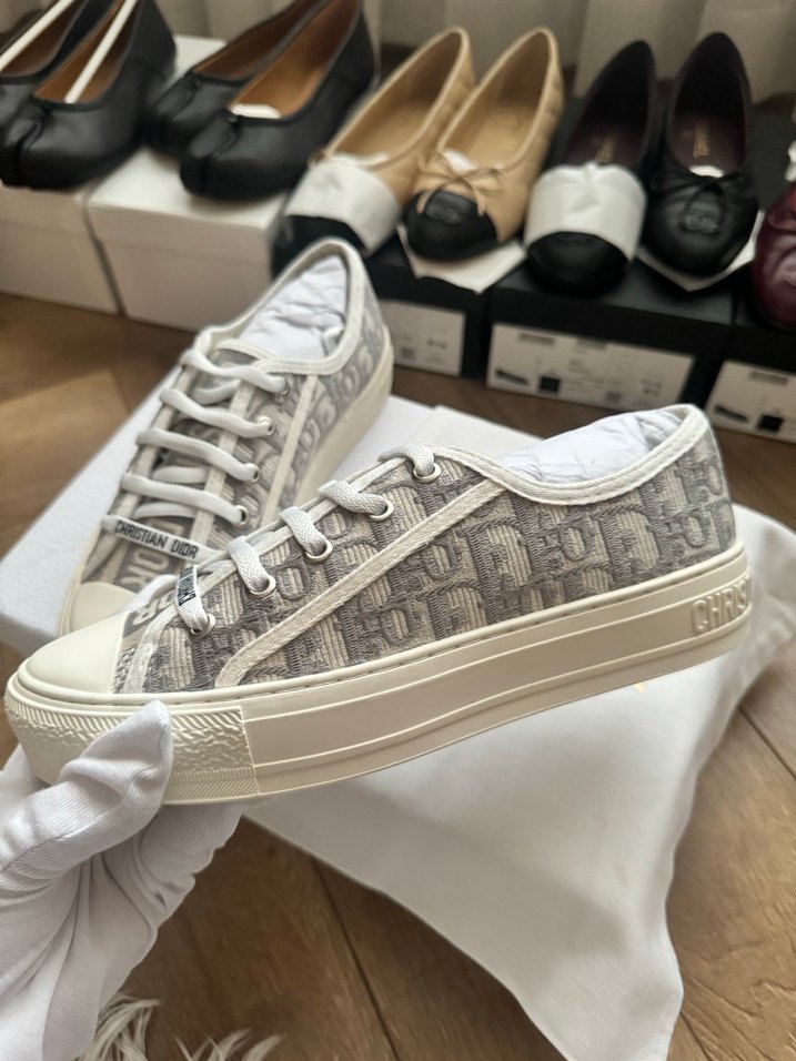 Christian Dior Beyaz Gri Kadın Spor Ayakkabı - Görsel 3