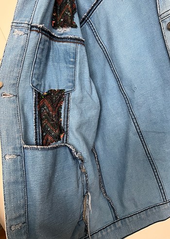 Mavi Düğmeli Kadın Denim Ceket - Görsel 3