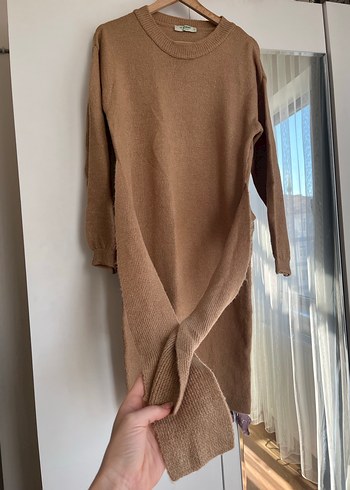 Bej Kadın Yün elbise - Görsel 2
