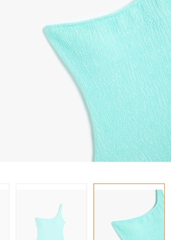 Turkuaz Asimetrik Tek Omuz Mayo - Görsel 3