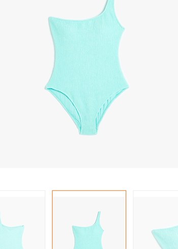 Turkuaz Asimetrik Tek Omuz Mayo - Görsel 2