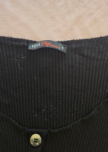 Zara Siyah Düğmeli Vücuda Oturan Triko