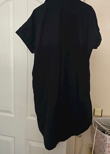 Zara Düğmeli Siyah Keten Tunik