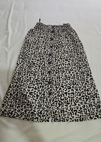 Leoparlı Midi Boy Kadın Etek