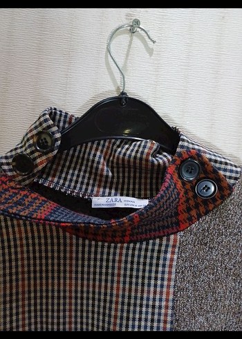 Zara Gri Patchwork Örgü Kadın Triko Kazak - Görsel 5