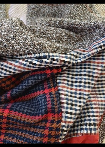 Zara Gri Patchwork Örgü Kadın Triko Kazak - Görsel 7