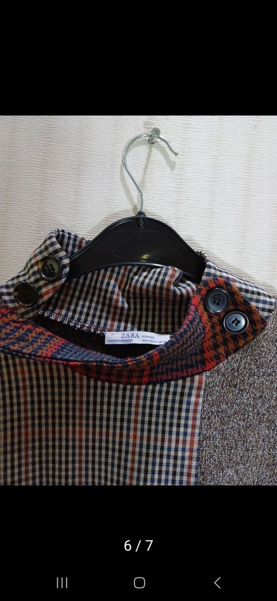 Zara Gri Patchwork Örgü Kadın Triko Kazak - Görsel 5