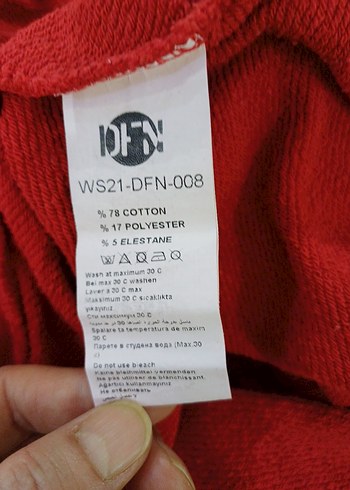 Oversize Renkli Batik Desenli Kırmızı Sweatshirt - Görsel 4