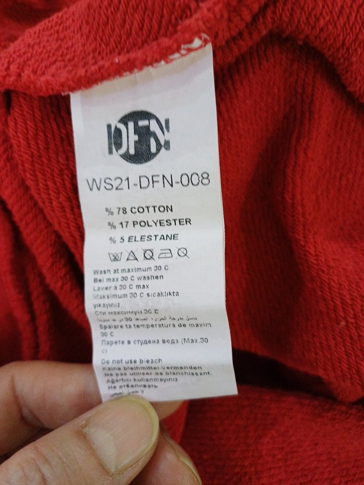 Oversize Renkli Batik Desenli Kırmızı Sweatshirt - Görsel 4