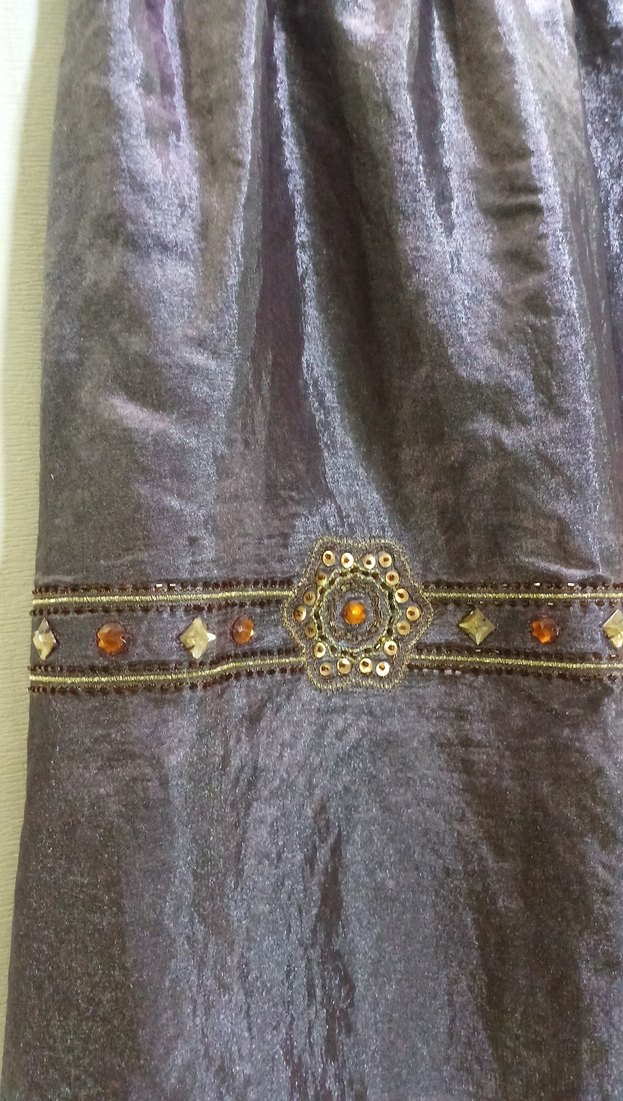 Mor İşlemeli Boncuklu Mini Bohem Etek - Görsel 2