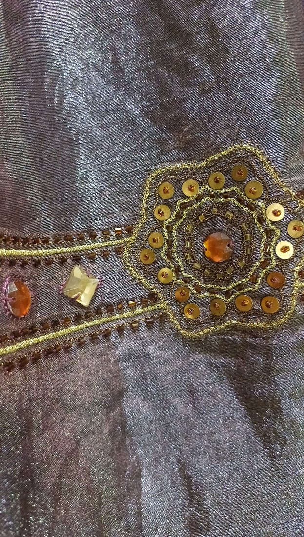 Mor İşlemeli Boncuklu Mini Bohem Etek - Görsel 3