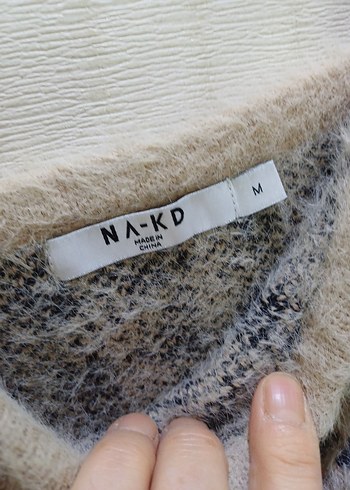 Bej Ekoseli İnce Askılı Triko Kadın Süveter - Görsel 6