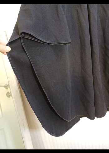 Düğmeli kaşe Siyah Uzun pelerin Panço - Görsel 3