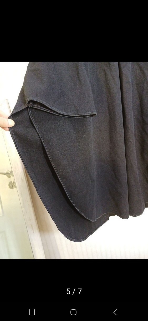 Düğmeli kaşe Siyah Uzun pelerin Panço - Görsel 3