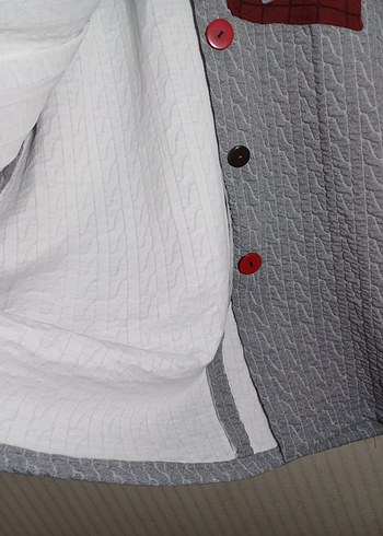 Pinterest tarz tasarım Düğmeli Gri Kadın Uzun Kaban - Görsel 6