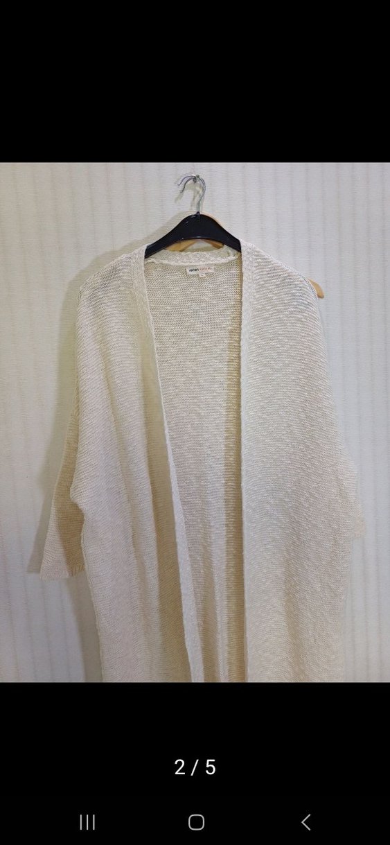 Beyaz Uzun Yün Kadın Hırka - Görsel 4