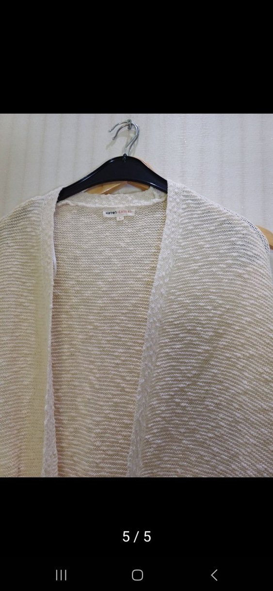 Beyaz Uzun Yün Kadın Hırka - Görsel 5