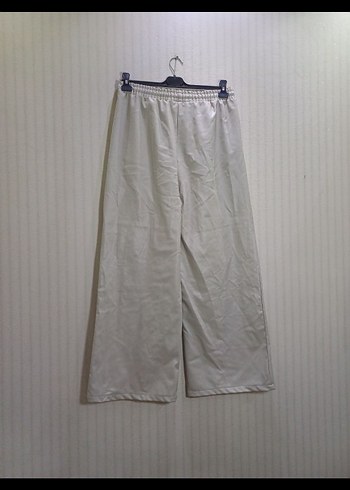 Gri Deri bol paça Kesim uzun Kadın Pantolon - Görsel 3