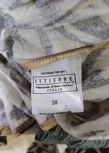 İtalia Zincir boncuk Detaylı Kahverengi Kamuflaj Uzun Elbise - Görsel 5