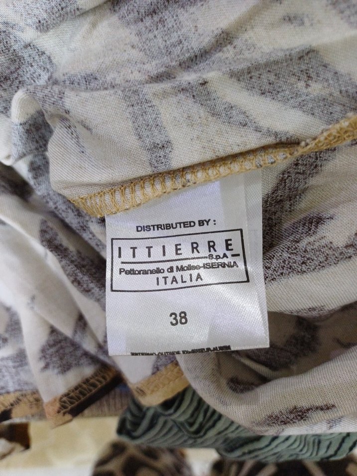 İtalia Zincir boncuk Detaylı Kahverengi Kamuflaj Uzun Elbise - Görsel 5