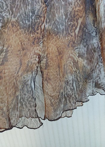 Bohem Yılan Desenli V Yakalı Kadın pereo Bluz - Görsel 7