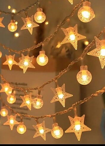 Noel icin Balon Işıklı 6 m 40 Işık Led Yıldız 